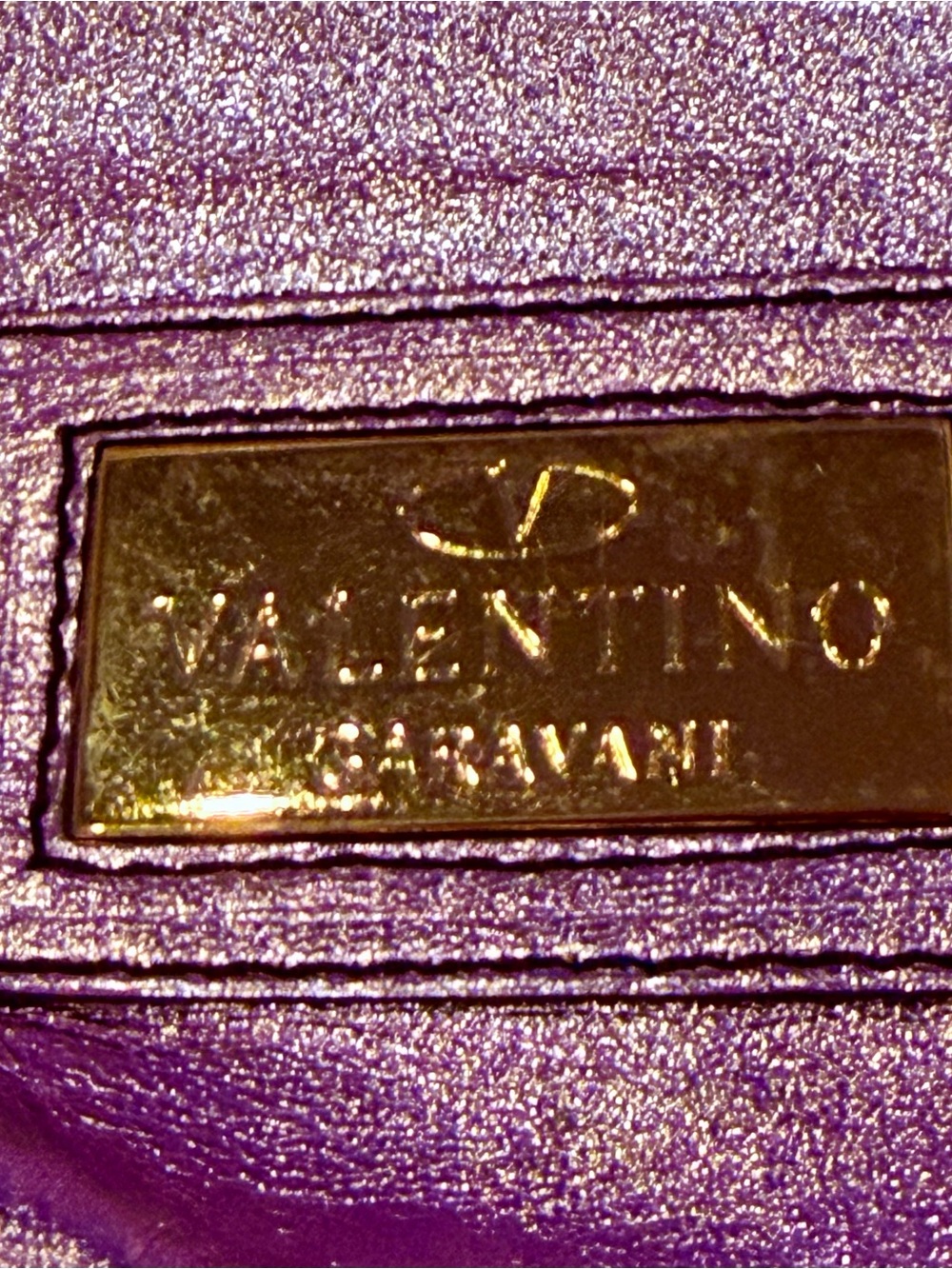 Valentino Garavani Metallic Purple Tote Bag - Picture 2 of 12